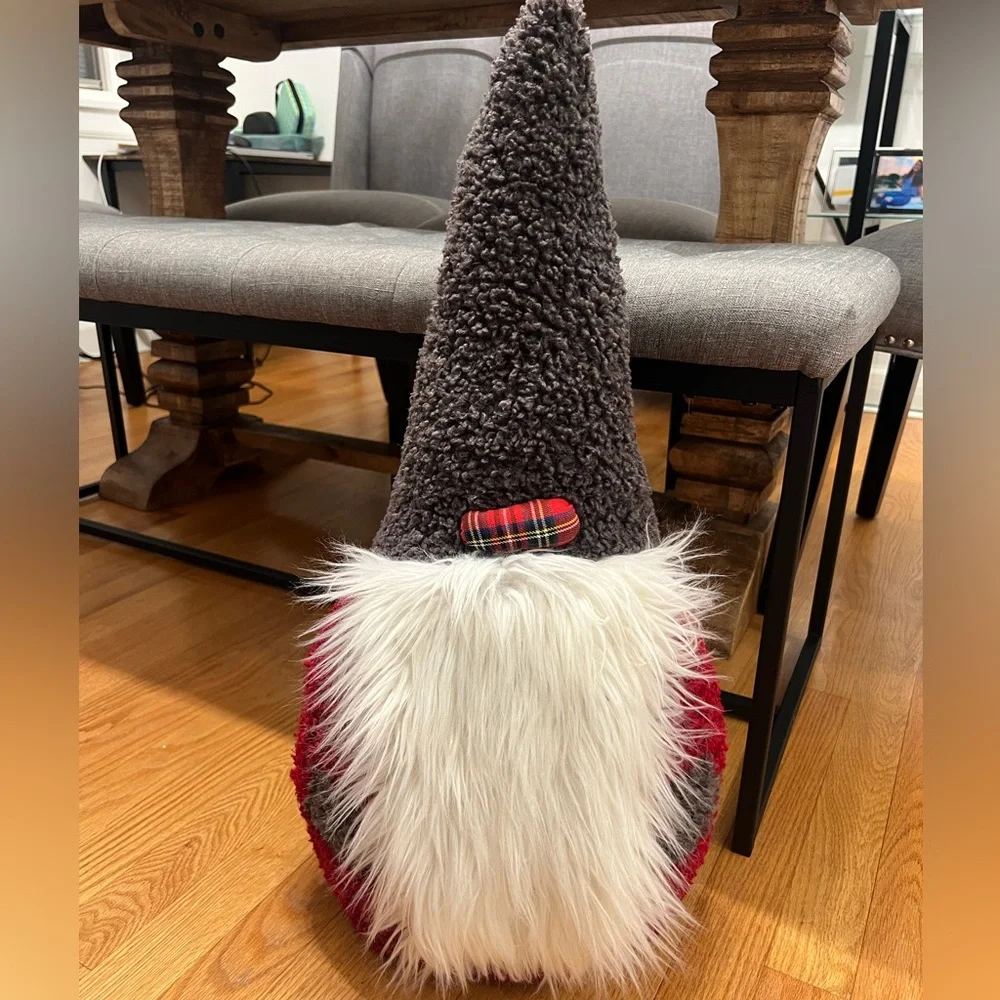Pottery Barn Gray and Red Holiday Gnome